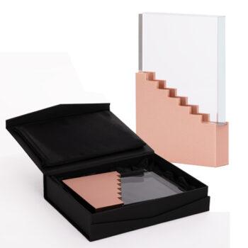 Trofeo de Acero Encobrizado y Cristal