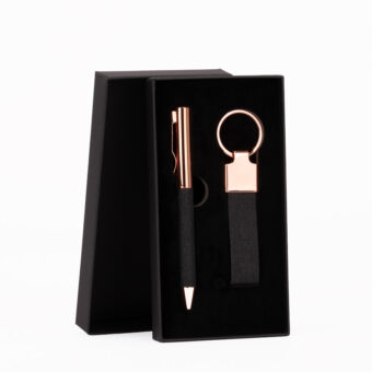 Set de Regalo negro con detalles encobrizados.